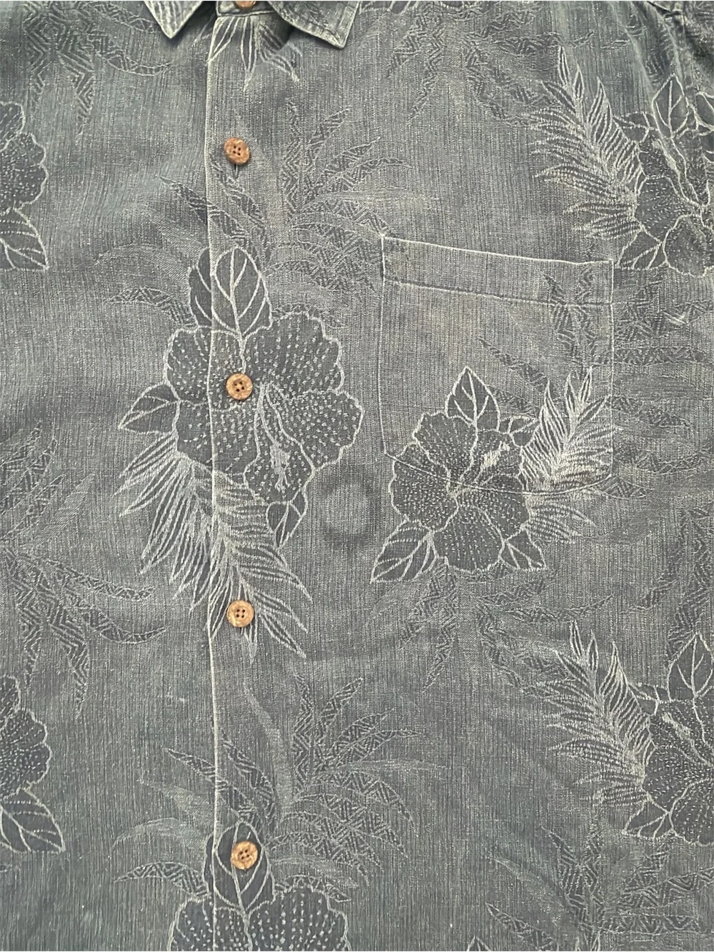 Tommy Bahama 100% Silk Blue Hawaiian Shirt XXXL Tall